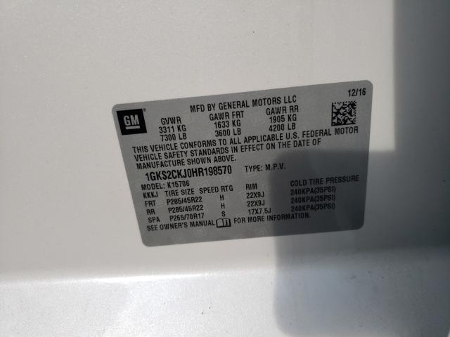2017 GMC YUKON DENA 1GKS2CKJ0HR198570