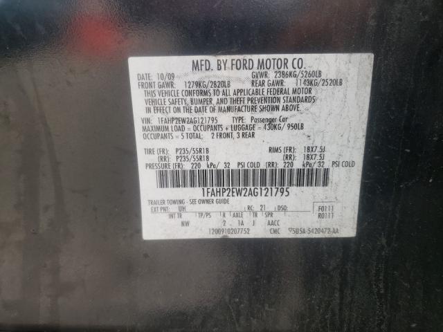 2010 FORD TAURUS SEL 1FAHP2EW2AG121795