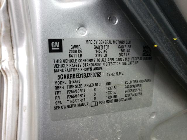 2011 BUICK ENCLAVE CX 5GAKRBED1BJ380762