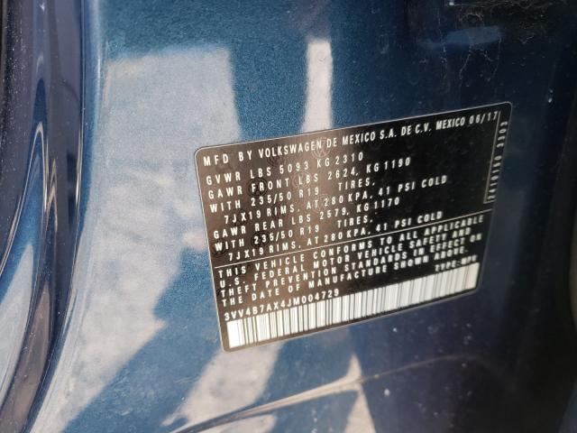 2018 VOLKSWAGEN TIGUAN SEL 3VV4B7AX4JM004729