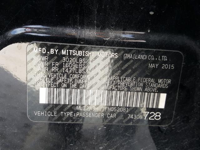 2015 MITSUBISHI MIRAGE DE ML32A3HJ7FH052081