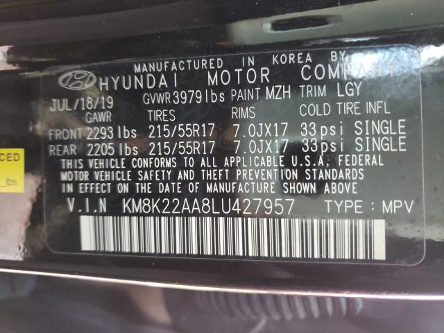 2020 HYUNDAI KONA SEL KM8K22AA8LU427957