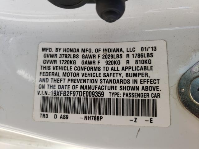 2013 HONDA CIVIC EXL 19XFB2F97DE009359