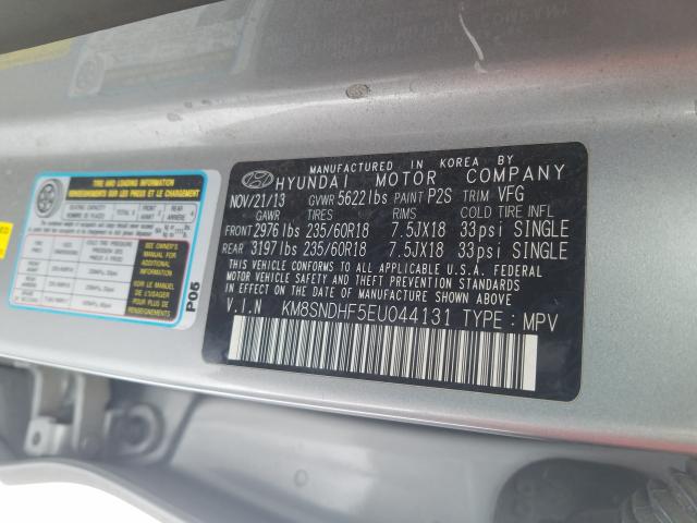 2014 HYUNDAI SANTA FE G KM8SNDHF5EU044131