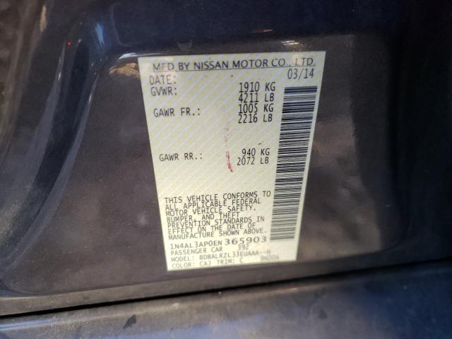 2014 NISSAN ALTIMA 2.5 1N4AL3AP0EN365903