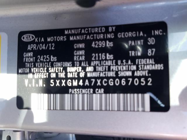 2012 KIA OPTIMA LX 5XXGM4A7XCG067052