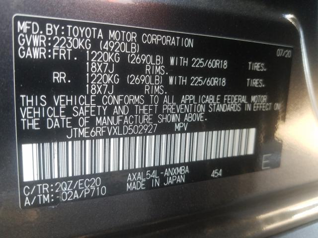 2020 TOYOTA RAV4 XSE JTME6RFVXLD502927