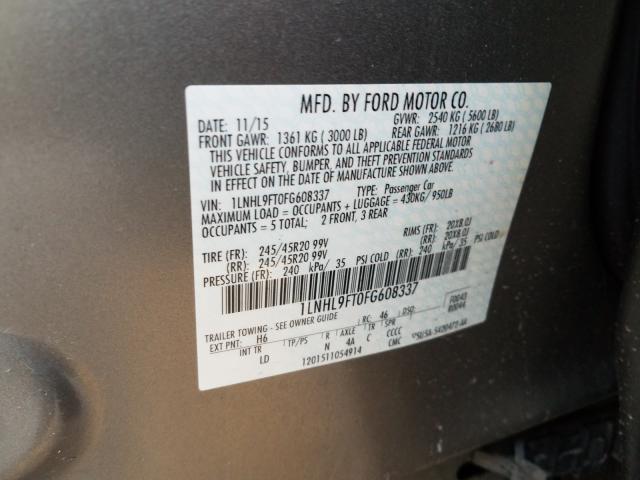 2015 LINCOLN MKS 1LNHL9FT0FG608337