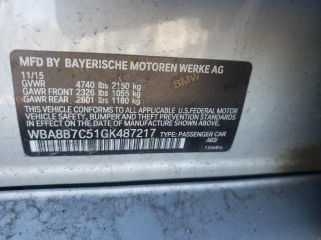 2016 BMW 340 XI WBA8B7C51GK487217