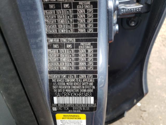 2019 LAND ROVER DISCOVERY SALCR2FX2KH813453