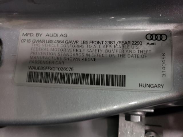 2016 AUDI A3 PREMIUM WAUE8GFFXG1026075