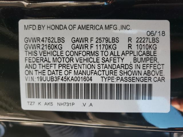 2019 ACURA TLX TECHNO 19UUB3F45KA001604