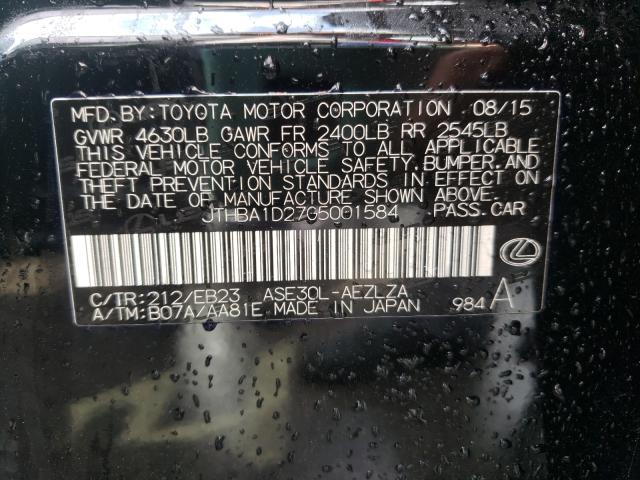 2016 LEXUS IS 200T JTHBA1D27G5001584