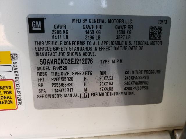 2014 BUICK ENCLAVE 5GAKRCKD2EJ212076