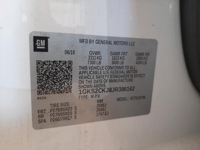 2018 GMC YUKON DENA 1GKS2CKJ8JR386162