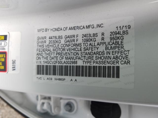 2020 HONDA ACCORD EXL - 1HGCV2F50LA002988