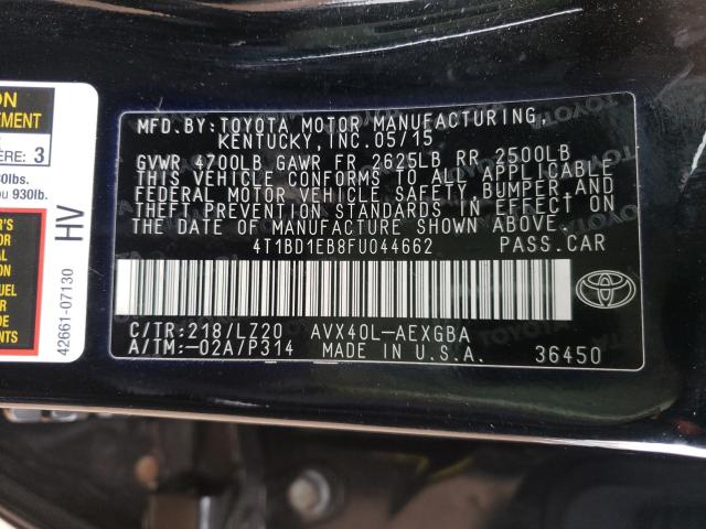 2015 TOYOTA AVALON HYB 4T1BD1EB8FU044662