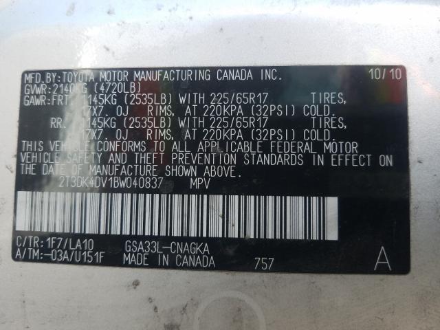 2011 TOYOTA RAV4 LIMIT 2T3DK4DV1BW040837