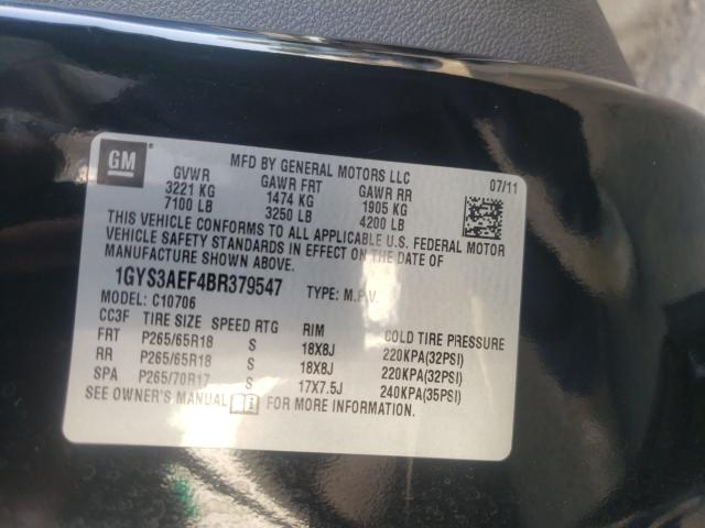 2011 CADILLAC ESCALADE 1GYS3AEF4BR379547