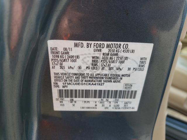 2012 FORD ESCAPE 1FMCU0EG1CKA41927