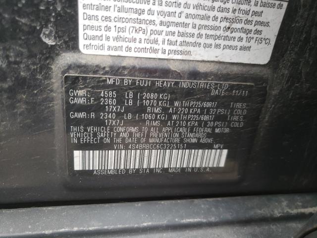 2012 SUBARU OUTBACK 4S4BRBCC6C3225151