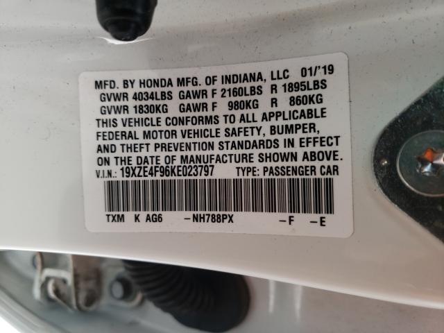 2019 HONDA INSIGHT TO 19XZE4F96KE023797