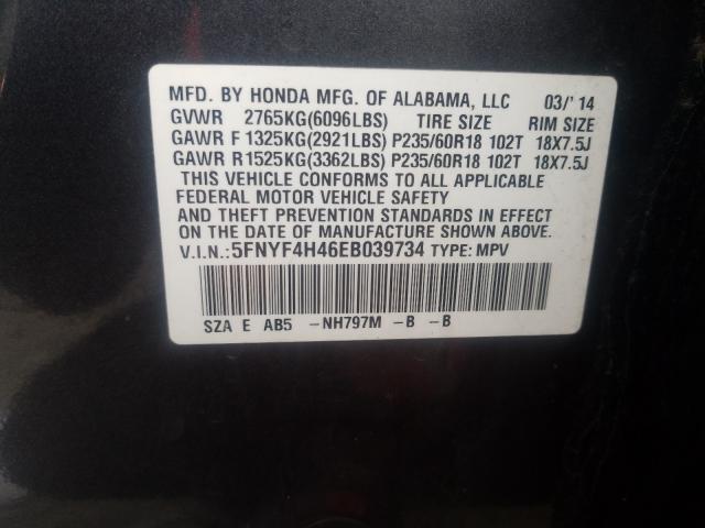 2014 HONDA PILOT EX 5FNYF4H46EB039734