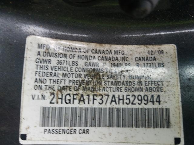 2010 HONDA CIVIC VP 2HGFA1F37AH529944