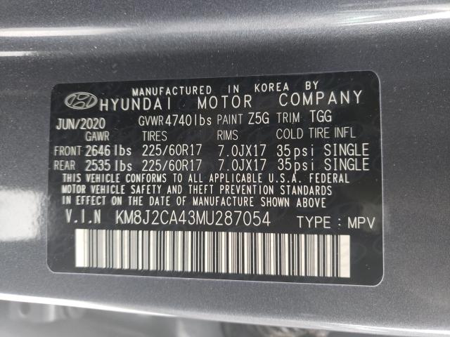 2021 HYUNDAI TUCSON SE KM8J2CA43MU287054