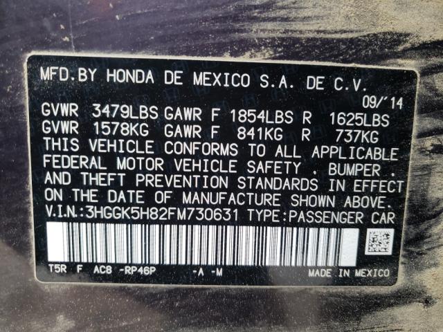 2015 HONDA FIT EX 3HGGK5H82FM730631