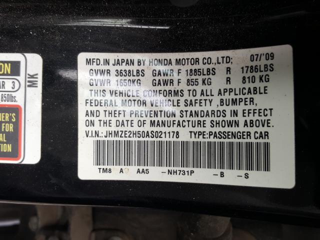2010 HONDA INSIGHT LX JHMZE2H50AS021178