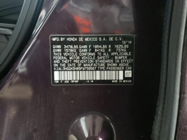 2015 HONDA FIT EX 3HGGK5H85FM758567