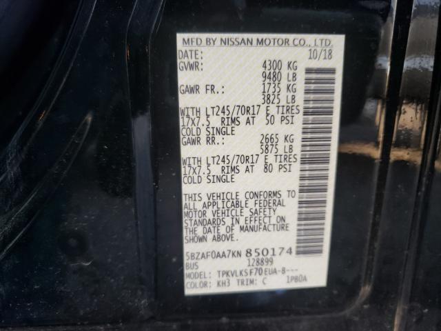 2019 NISSAN NV 3500 5BZAF0AA7KN850174