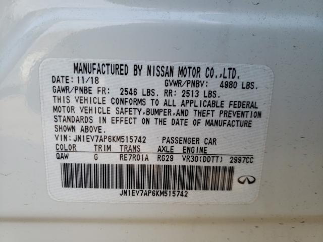 2019 INFINITI Q50 LUXE JN1EV7AP6KM515742