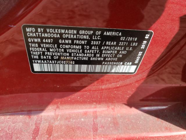 2018 VOLKSWAGEN PASSAT S 1VWAA7A37JC027762