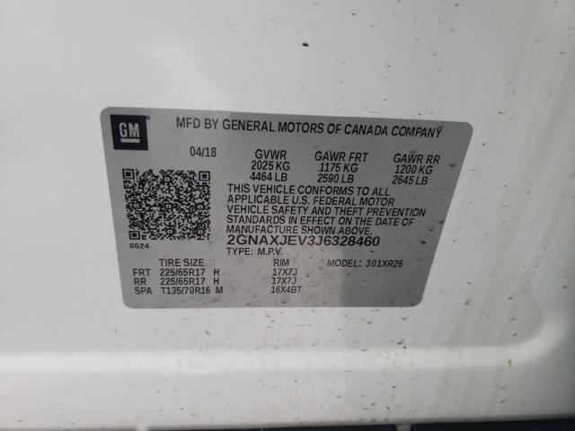 2018 CHEVROLET EQUINOX LT 2GNAXJEV3J6328460