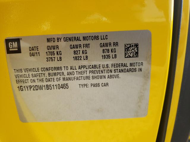 2011 CHEVROLET CORVETTE G 1G1YP2DW1B5110465