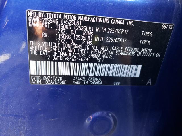 2015 TOYOTA RAV 4 2T3WFREV8FW214689
