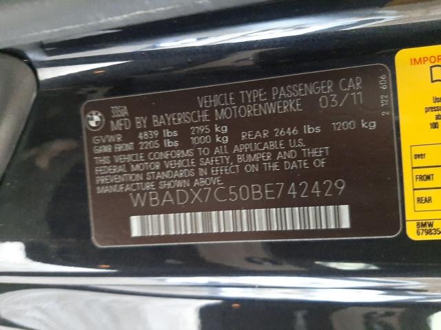 2011 BMW 335 I WBADX7C50BE742429