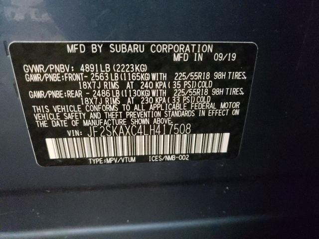 2020 SUBARU FORESTER T JF2SKAXC4LH417508