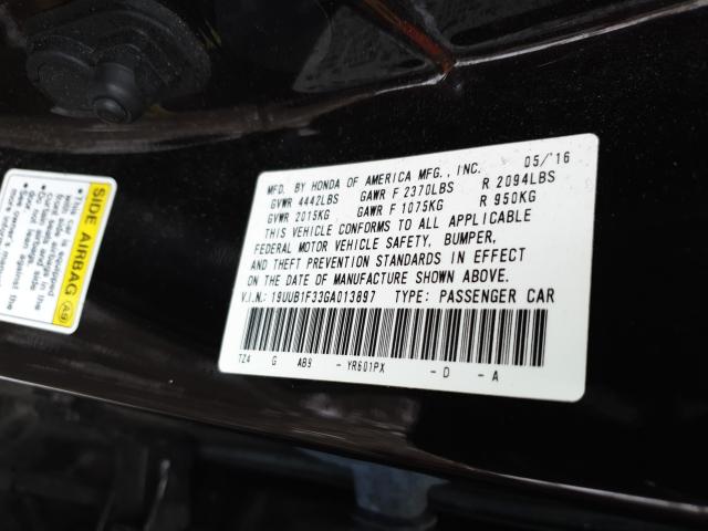 2016 ACURA TLX 19UUB1F33GA013897