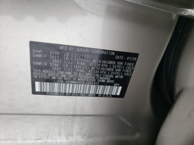 2020 SUBARU ASCENT PRE 4S4WMAHD0L3454503