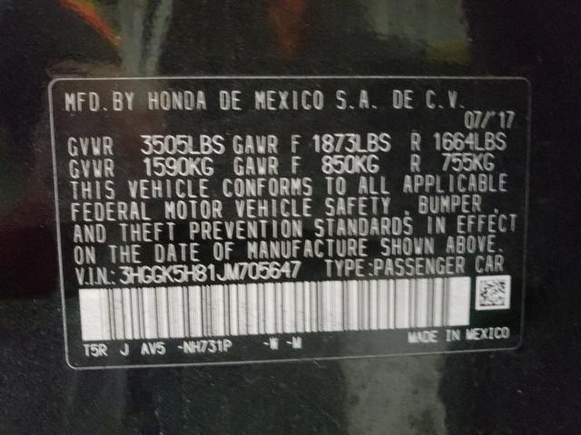 2018 HONDA FIT EX 3HGGK5H81JM705647