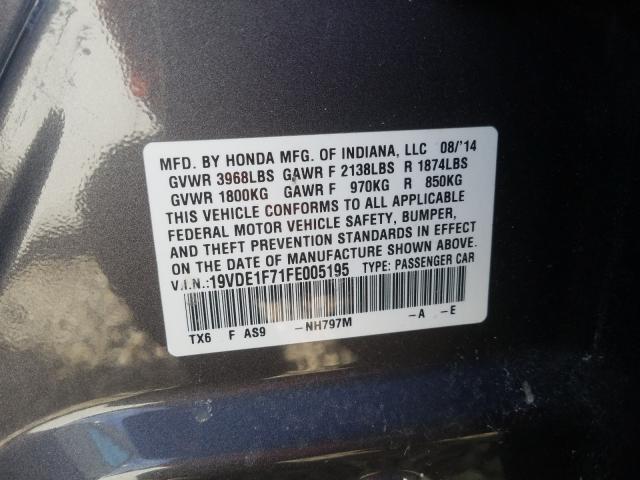2015 ACURA ILX 20 TEC 19VDE1F71FE005195