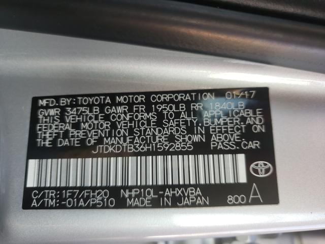 2017 TOYOTA PRIUS C JTDKDTB36H1592855