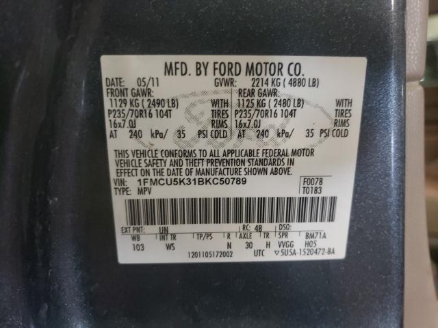 2011 FORD ESCAPE HYB 1FMCU5K31BKC50789