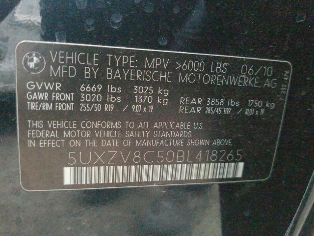 2011 BMW X5 XDRIVE5 5UXZV8C50BL418265