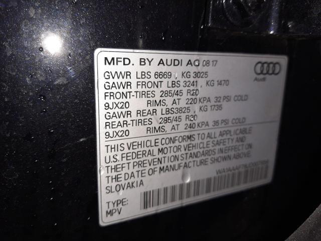 VIN WA1AAAF78JD007858 2018 Audi Q7, Premium no.10