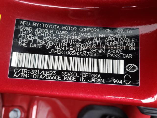 2017 LEXUS ES 350 JTHBK1GG5H2247850