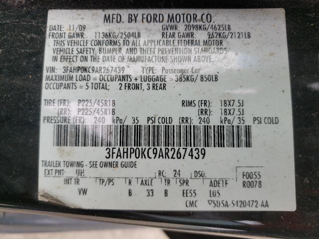 2010 FORD FUSION SPO 3FAHP0KC9AR267439